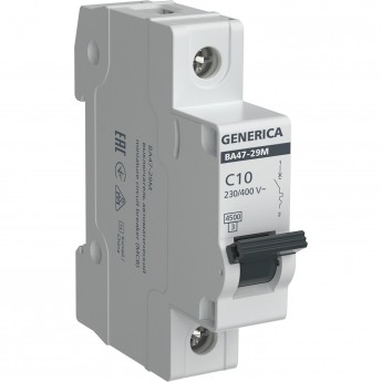Автоматический выключатель IEK ВА47-29М 1P 10А 4,5кА C GENERICA Автоматический выключатель IEK ВА47-29М 1P 10А 4,5кА C GENERICA