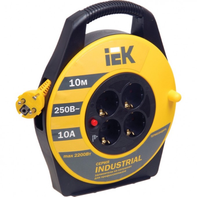 Катушка УК10 с термозащитой 4 места 2P+PE/10м 3х1,0мм2 IEK INDUSTRIAL - WKP14-10-04-10 Катушка УК10 с термозащитой 4 места 2P+PE/10м 3х1,0мм2 IEK INDUSTRIAL - WKP14-10-04-10