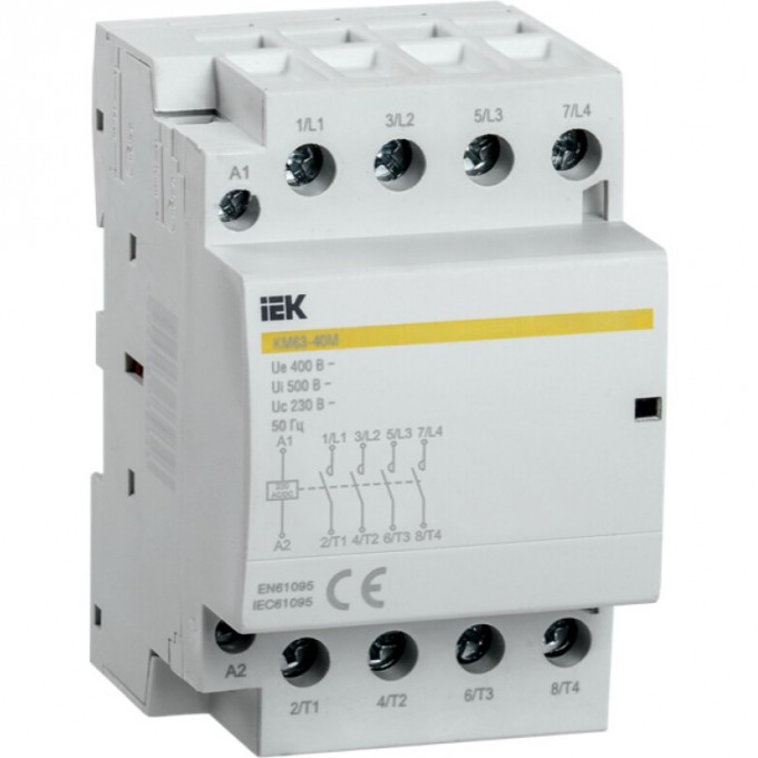 Контактор модульный IEK КМ63-40М AC/DC - MKK21-63-40 Контактор модульный IEK КМ63-40М AC/DC - MKK21-63-40