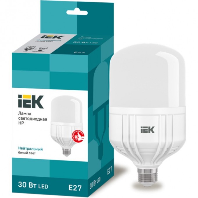 Лампа светодиодная IEK HP 30Вт 230В 4000К E27 - LLE-HP-30-230-40-E27 Лампа светодиодная IEK HP 30Вт 230В 4000К E27 - LLE-HP-30-230-40-E27