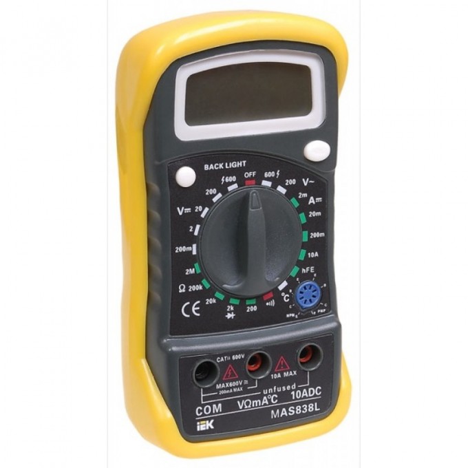 Мультиметр цифровой IEK MASTER MAS838L - TMD-3L-838 Мультиметр цифровой IEK MASTER MAS838L - TMD-3L-838
