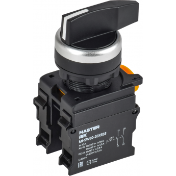 Переключатель длинная ручка на 3 положения возвратный IEK MASTER MI-SW60-20XB33-4-25-3-K02 2NO