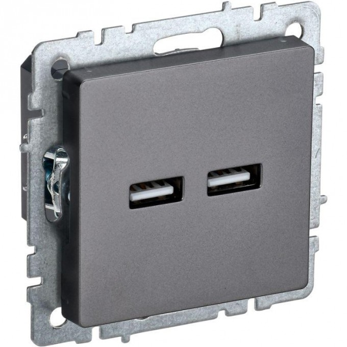 Розетка IEK BRITE USB A+A 3.1А РЮ10-1-БрС сталь BR-U21-D31-K46 Розетка IEK BRITE USB A+A 3.1А РЮ10-1-БрС сталь BR-U21-D31-K46