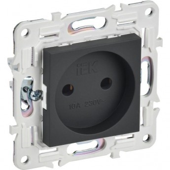 Розетка IEK SKANDY SK-R02G 10А без заземления/без шторок, графит SK-R10-10-K53