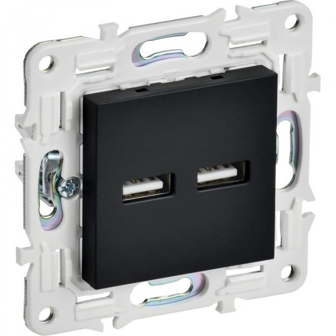 Розетка IEK USB A+A 3.1А SKANDY SK-R15Bl черный SK-U21-D31-K02 Розетка IEK USB A+A 3.1А SKANDY SK-R15Bl черный SK-U21-D31-K02