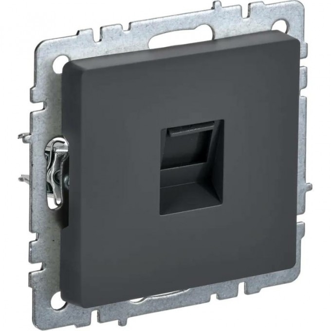 Розетка компьютерная RJ45 кат.5E IEK BRITE РК10-БрГ графит - BR-K10-1-K53 Розетка компьютерная RJ45 кат.5E IEK BRITE РК10-БрГ графит - BR-K10-1-K53