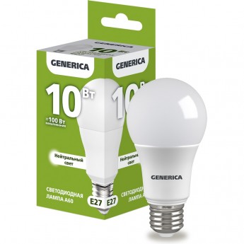 Светодиодная лампа IEK GENERICA A60 груша 10Вт 230В 4000К E27