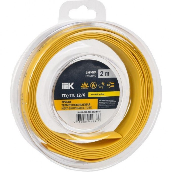 Трубка термоусадочная IEK ТТУ нг-LS 12/6 желт./зел. (уп.2м) UDR12-012-006-002-K52-T Трубка термоусадочная IEK ТТУ нг-LS 12/6 желт./зел. (уп.2м) UDR12-012-006-002-K52-T