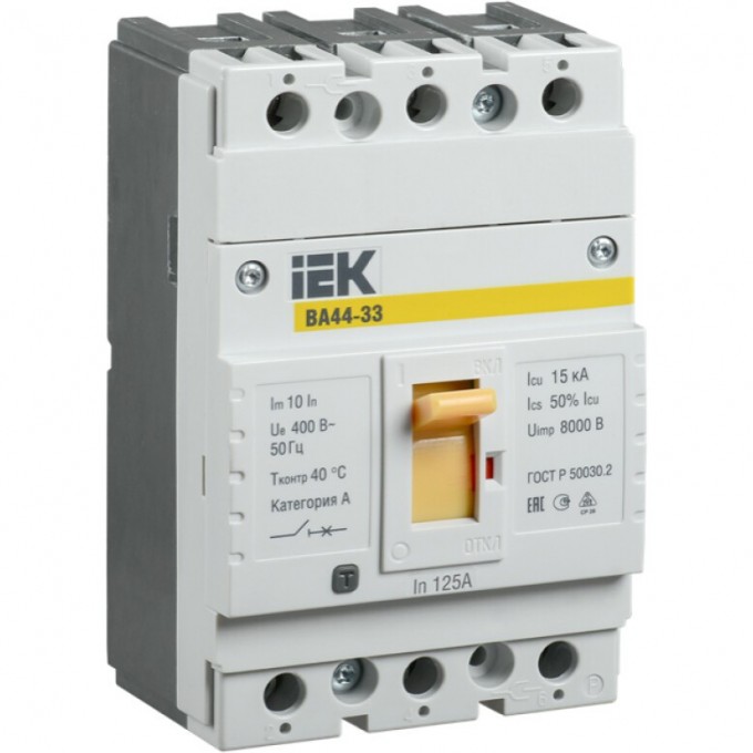 Выключатель автоматический IEK ВА44-33 3Р 125А 15кА - SVA4410-3-0125 Выключатель автоматический IEK ВА44-33 3Р 125А 15кА - SVA4410-3-0125